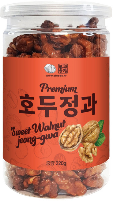 견과공장 프리미엄 호두정과 통, 1개, 220g