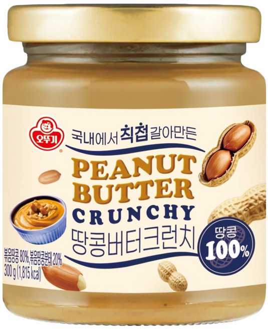 오뚜기 100% 땅콩버터 크런치, 300g, 1개
