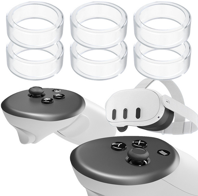 스페이스쉴드 메타 퀘스트 3 호환 게이밍 스틱 가드 아날로그 스틱 Protect Lite 실리콘 갈림방지 링, 투명, 6개