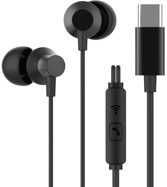 아이리버 C타입 커널형 유선 줄 이어폰 줄꼬임 방지 컴퓨터 노트북 애플 삼성 호환 BVC-170, 블랙