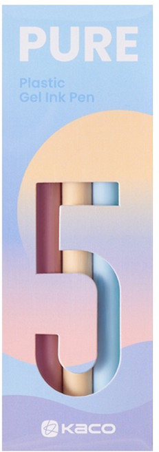 카코 퓨어 선라이즈 젤펜 5종 세트 0.5mm, 혼합색상, 1세트