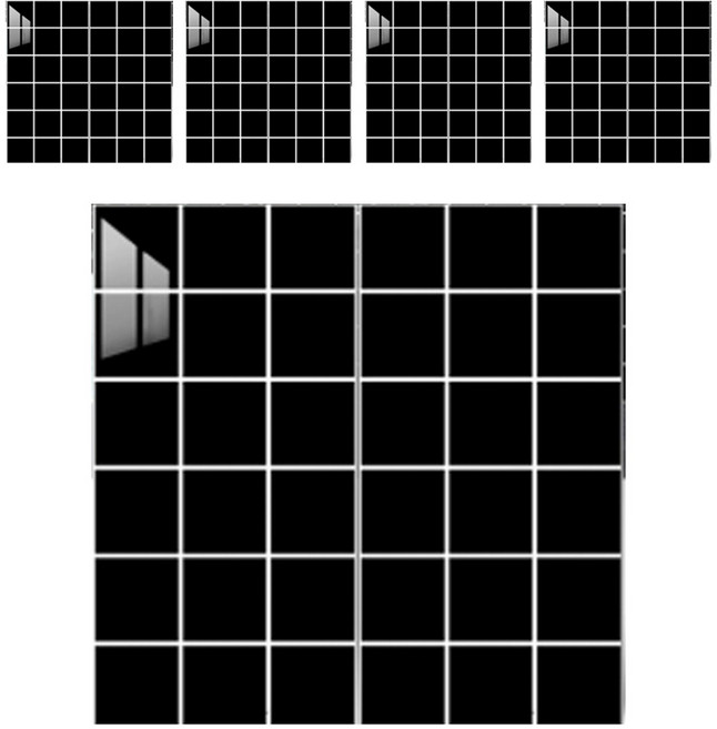 앞날창창 붙이는 주방 욕실 데코 타일 벽지 시트지, 정사각 블랙