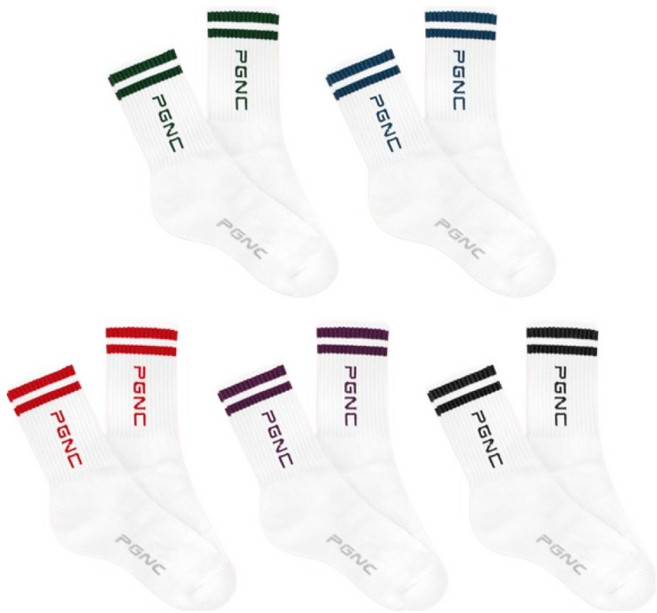 패기앤코 여성용 장목 배드민턴 스포츠양말 5p 세트 PSO-2502, 브라운, 그린, 네이비, 퍼플, 블랙, 1세트