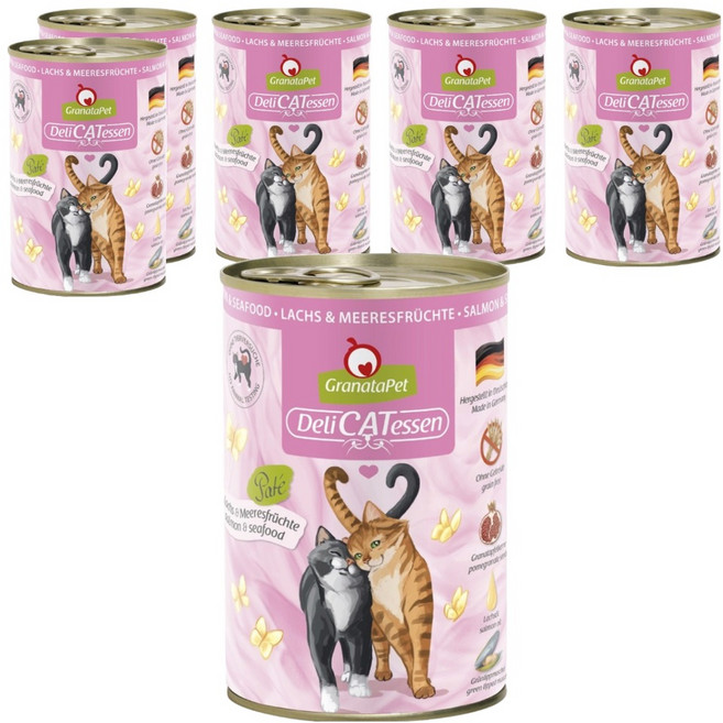 GranataPet 葛蕾特 精緻食光主食系列 貓罐 5號, 鮭魚 + 海鮮, 400g, 6罐