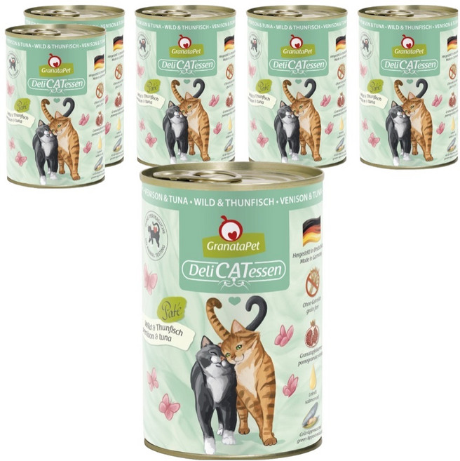 GranataPet 葛蕾特 精緻食光主食系列 貓罐 4號, 鹿肉 + 鮪魚, 800g, 6罐