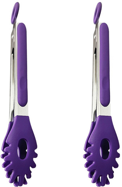 영수산업카멜 실리콘 면 파스타 주방집게 26.5cm, 퍼플, 2개