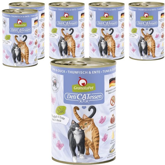 GranataPet 葛蕾特 精緻食光主食系列 貓罐 7號, 鮪魚 + 鴨肉, 400g, 6罐