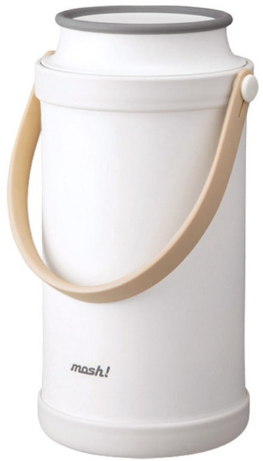 모슈 스테인리스 일체형 진공 보온 도시락, 화이트, 1.8L, 1개