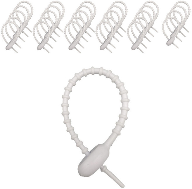 앞날창창 말랑 실리콘 키링고리 스트랩 케이블타이, 화이트, 30개