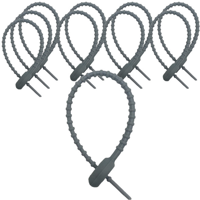 앞날창창 말랑 실리콘 키링고리 스트랩 케이블타이, 그레이, 10개