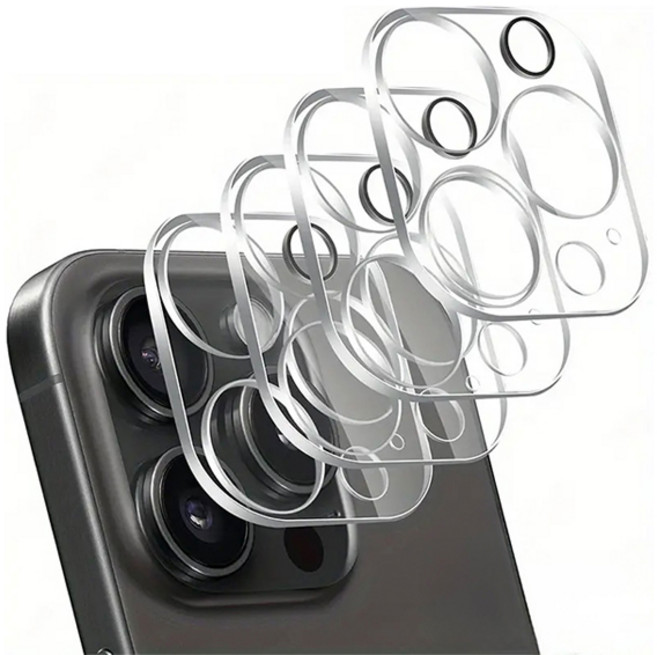 케이스틱 빛번짐 차단 풀커버 휴대폰 카메라 강화유리 보호필름 4p 세트, 1세트