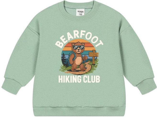 뉴욕꼬맹이 아동용 세미오버핏 맨투맨 티셔츠 W375