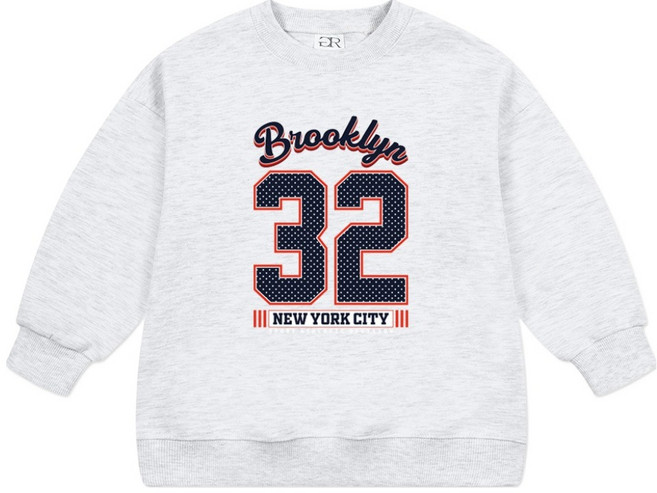 뉴욕꼬맹이 아동용 오버핏 맨투맨 티셔츠 W377