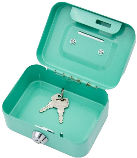 쿠쏘 휴대용 열쇠형 비밀금고 저금통 11.5cm, 그린