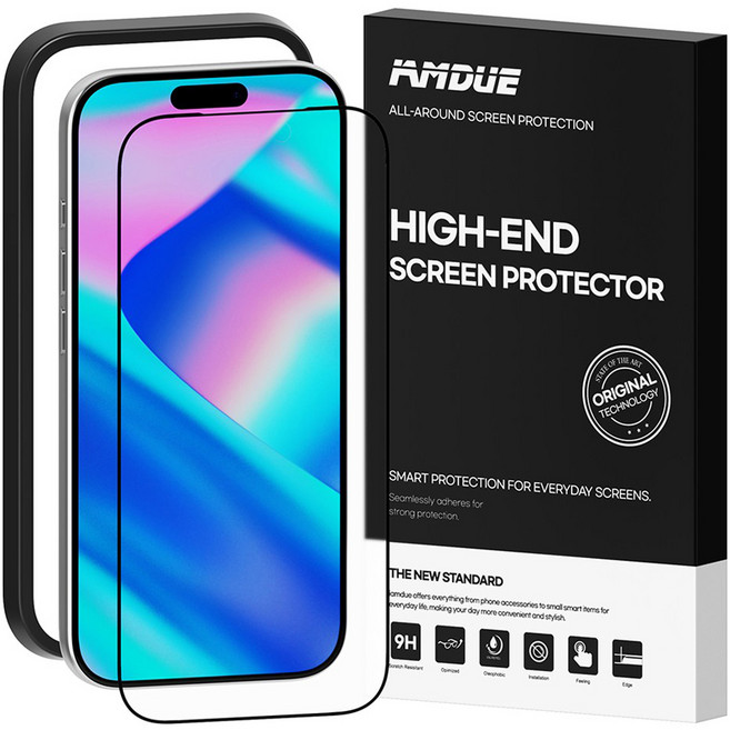 아이엠듀 매트 지문방지 풀커버 강화유리 휴대폰 액정보호필름 세트, 1세트