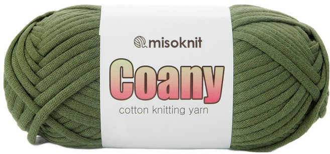 미소털실 미소니트 코아니 코튼 패브릭얀 뜨개실, 24 카키, 1개