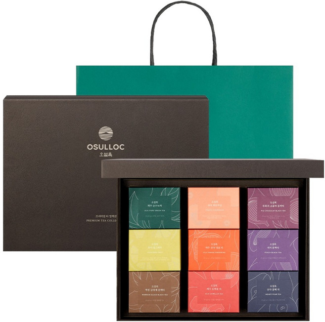 오설록 프리미엄 티 컬렉션 9종 x 10p 선물세트 + 쇼핑백, 티백 9종 + 쇼핑백, 1세트