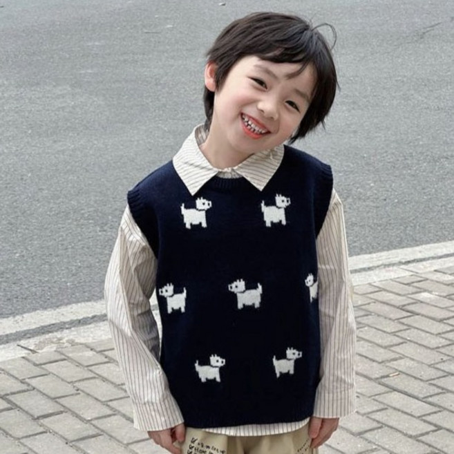 Arbe 남아용 테리어 니트 조끼