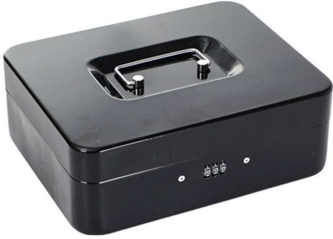 휴대용 비밀번호형 금고 저금통 대형 250, 블랙