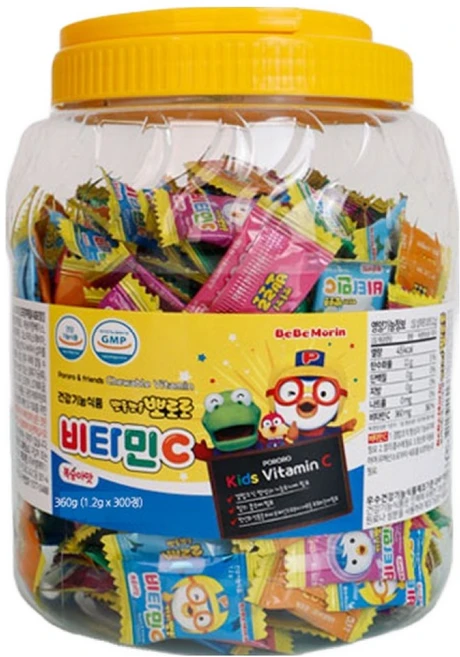 베베모린 뽀로로 비타민C 300p, 300정, 1개 - 쿠팡