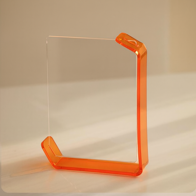 모노젠트 L자형 프레임 반투명 아크릴 양면 디스플레이 인테리어 액자, 오렌지, 1개