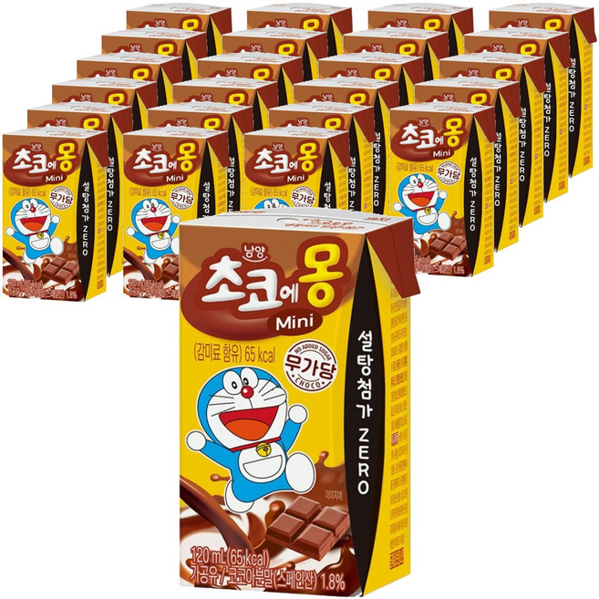 초코에몽 미니 무가당, 120ml, 24개