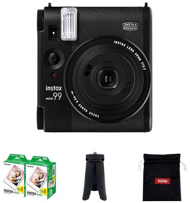 인스탁스 미니99 즉석카메라 블랙 + 미니필름 40p + 미니 삼각대 + 로고파우치 세트, 1세트
