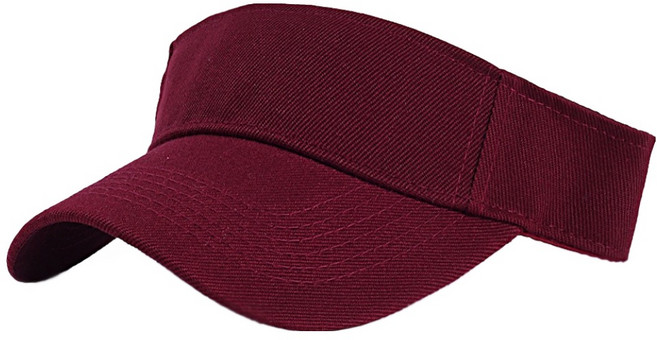 바이데 햇빛이 잘 가려지는 실용적인 사이즈 조절 가능 스포츠 썬캡, 버건디와인, 1개