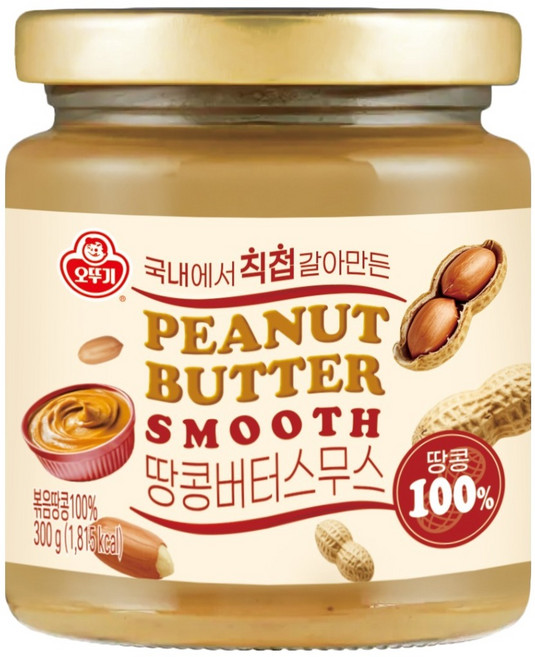오뚜기 100% 땅콩버터 스무스, 300g, 1개