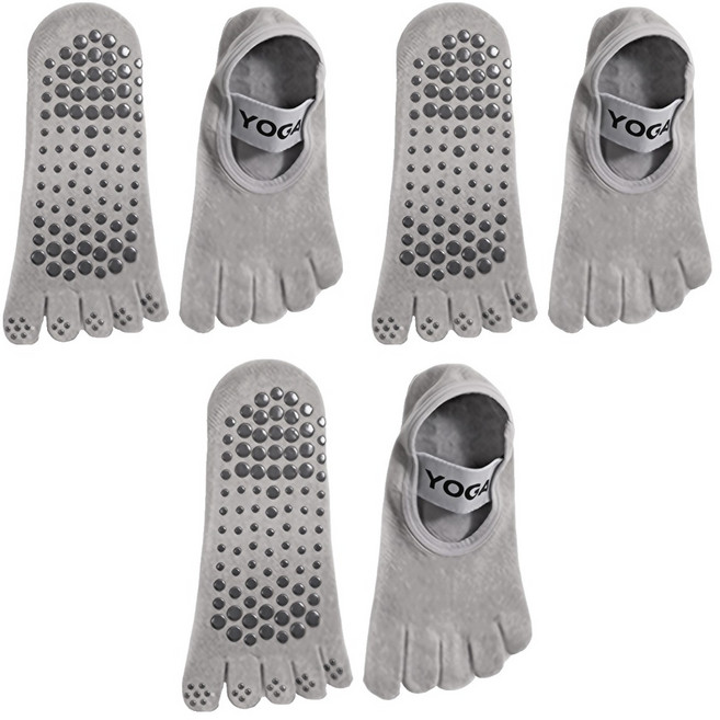 QLZHS 3D立體止滑透氣吸汗五趾襪 3雙