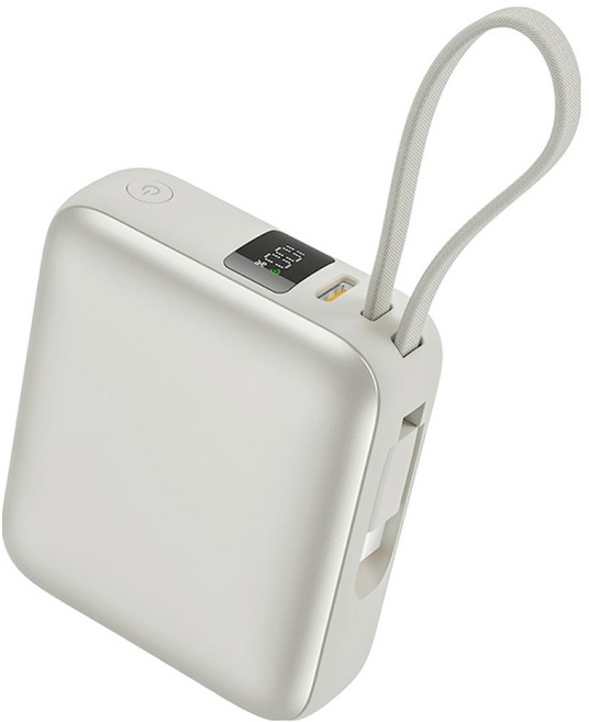 QCY 35W 기내반입 고속 충전 대용량 보조배터리 10000mAh C타입, PB10C, 화이트