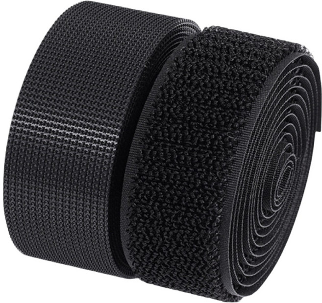코히모 재봉형 비접착식 벨크로 찍찍이 롤 암수 세트 200 x 3 cm 5W0626, 블랙, 1개