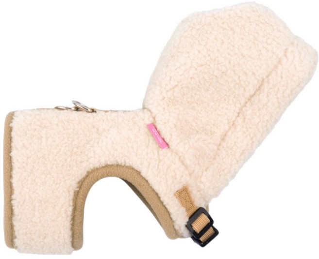 핑카홀릭 퍼피아 강아지 베어퍼 기모 후드 하네스 HB7875, 베이지, 1개