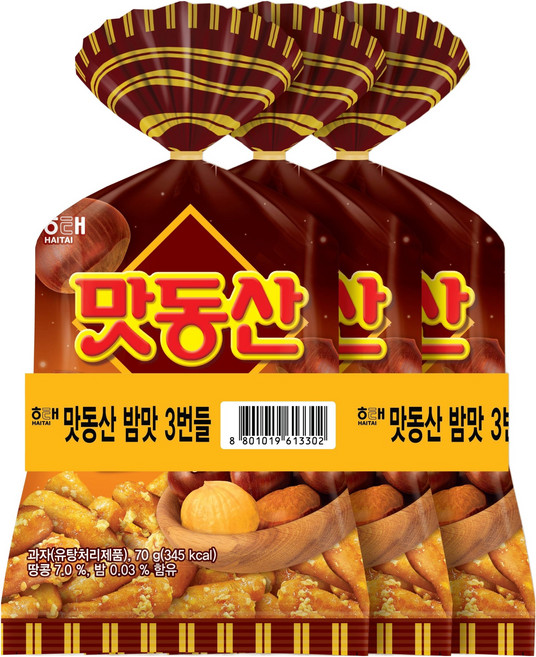 해태제과 맛동산 밤맛 3p, 210g, 1개