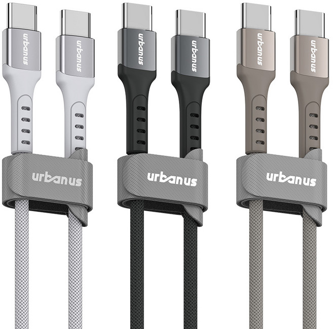 어반어스 C타입-C타입 60W 초고속 충전 케이블, 혼합색상, 3개, 1.5m