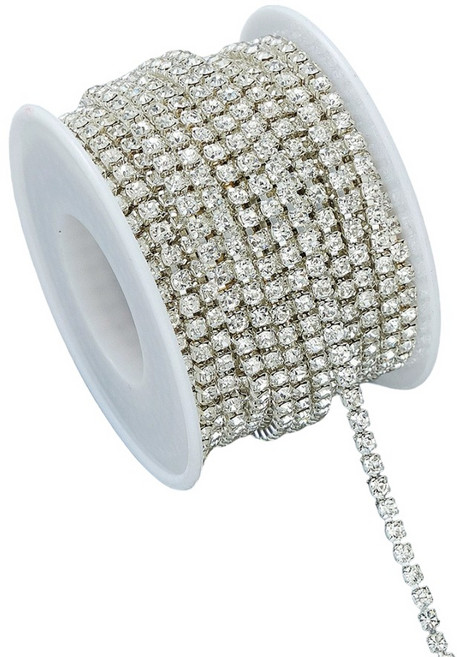 코히모 악세사리 DIY 큐빅 구슬 체인 네일 스톤 2mm x 9m 5W0525, 1개, 화이트