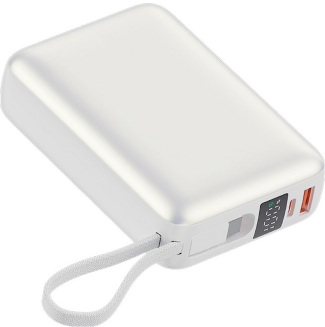 QCY 45W 기내반입 고속 충전 대용량 보조배터리 20000mAh, 화이트, PB20A