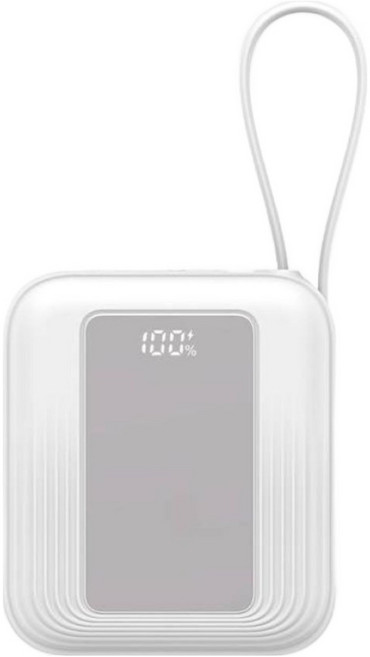 HANG 自帶雙線行動電源 Type-C, 白色, PD11