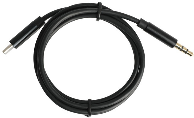 넥시 Type C to 3.5 AUX M 케이블 1.5m, NX1210, 블랙, 1개, 1.5cm