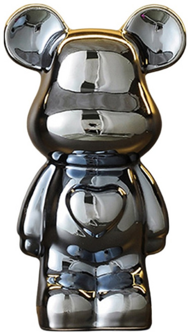 아트조이 하트 베어 저금통 베어브릭 중형, 딥스페이스그레이, 1개