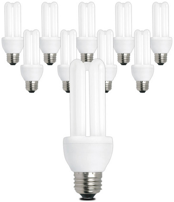 원하 장수램프 삼파장 EL 일반전구 11W, 주광색, 10개