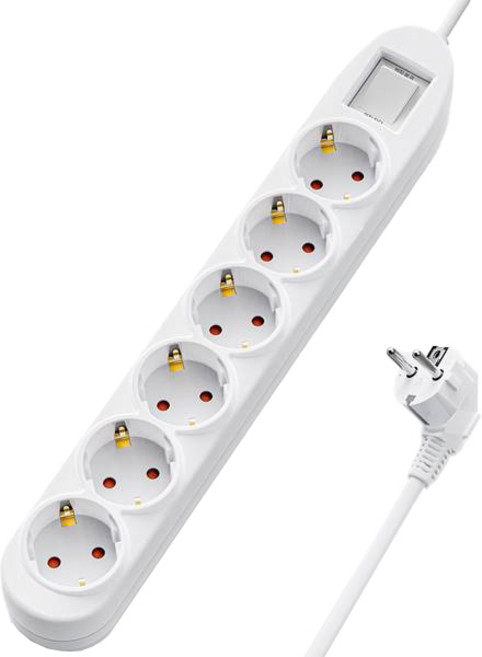 TGIC 16A 접지 과부하 차단 난연소재 멀티탭 6구 TGTAP-69J, 화이트, 1개, 1.5m