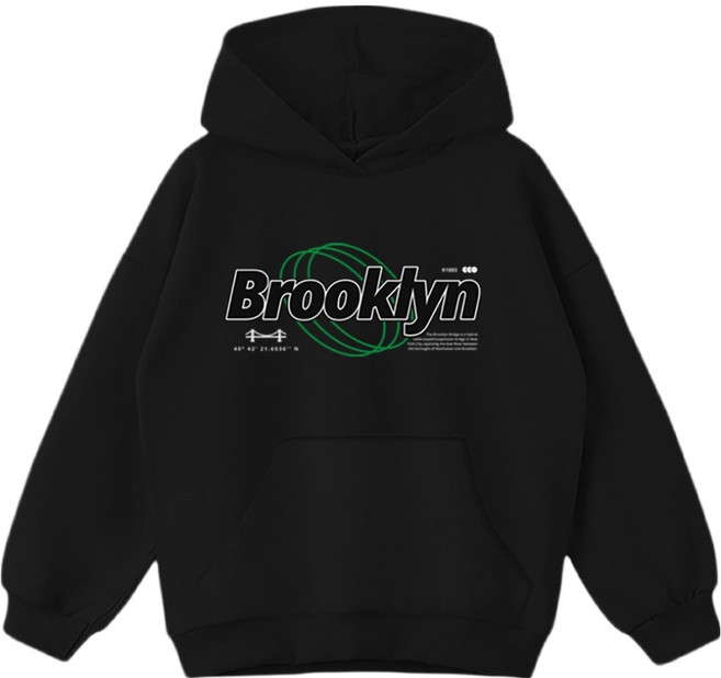 제니키즈 주니어용 오버핏 브루클린링 후드티 JN2025H