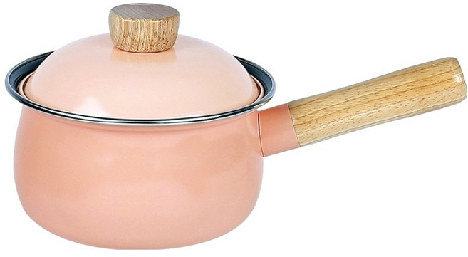 Quasi 樂蜜單柄調理湯鍋, 1個, 粉色, 15cm
