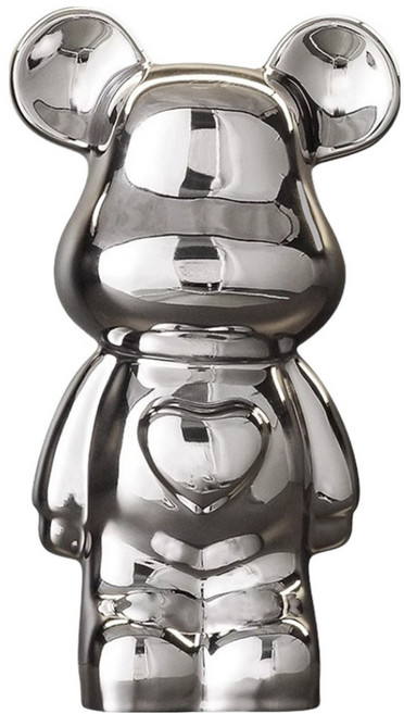 아트조이 하트 베어브릭 저금통, 실버