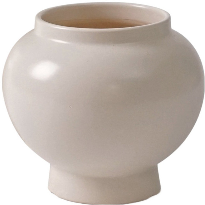 morningscent 세라믹 분갈이 풍수 인테리어 소품 오브제 재물운 달항아리, 아이보리, 1개