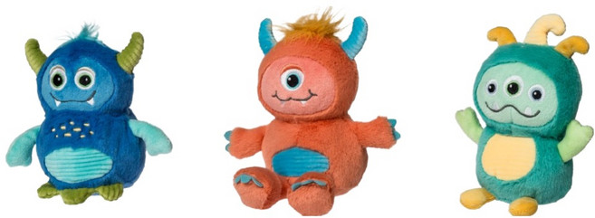 mary meyer 蜜兒 安撫玩偶 怪獸家族3件組, 1套, 單眼毛怪 + 藍寶毛怪 + 三眼萌怪