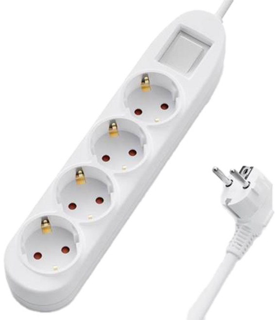 TGIC 16A 접지 과부하 차단 난연소재 멀티탭 4구 TGTAP-49J, 화이트, 1개, 1.5m