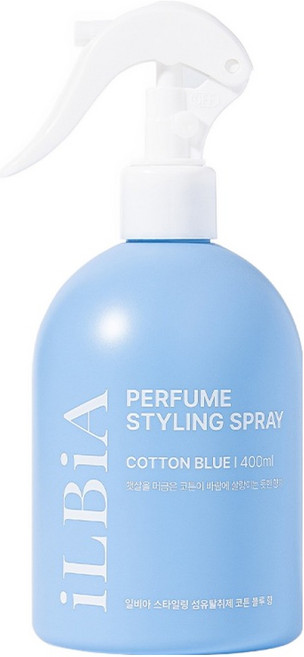 일비아 스타일링 섬유탈취제 코튼 블루 본품, 400ml, 1개