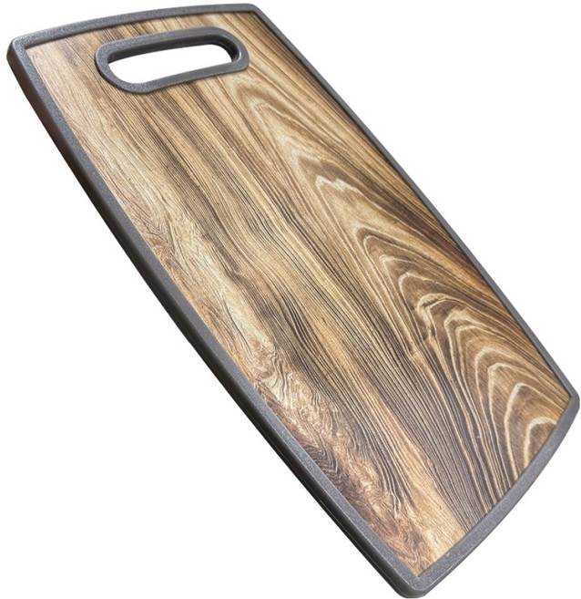 영수산업카멜 나무무늬 전사 플레이팅 PP 도마, 우드, 1개